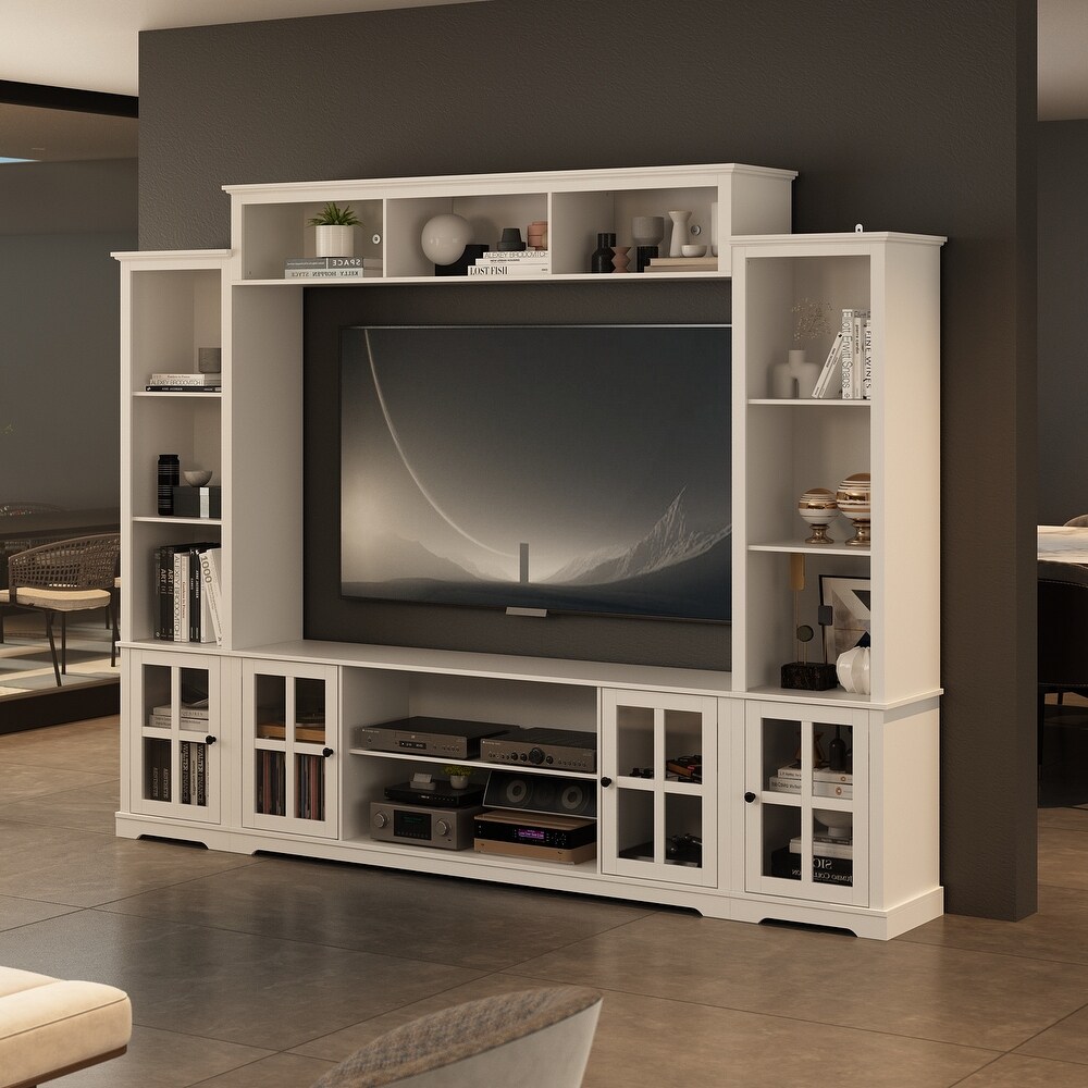 Wall Unit Entertainment Center Bookshelves TV Stand Display End Tables