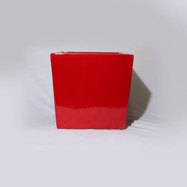 16 inch (41 cm) SQR-11 Square Cube Fiberglass Planter (Red)