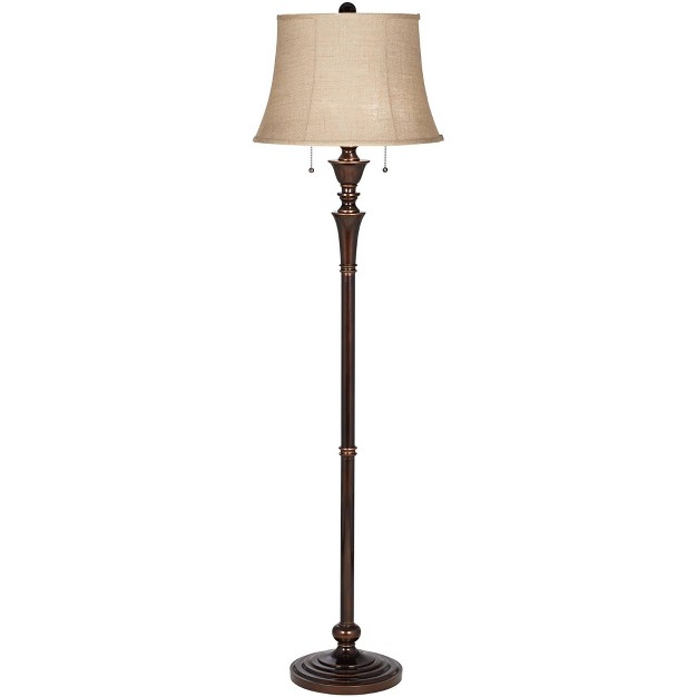 Tall Rich Bronze Copper Burlap Bell Shade For Living Room Bedroom Office House Home