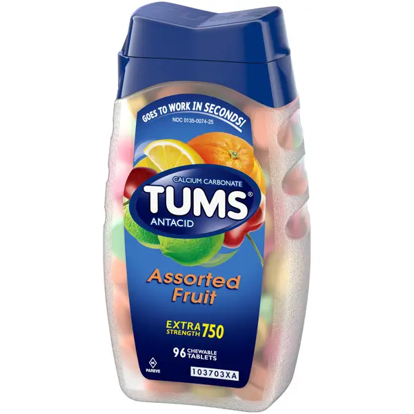 Tums 96 Ct Extra Strength Antacid Assorted Fruit Chewable