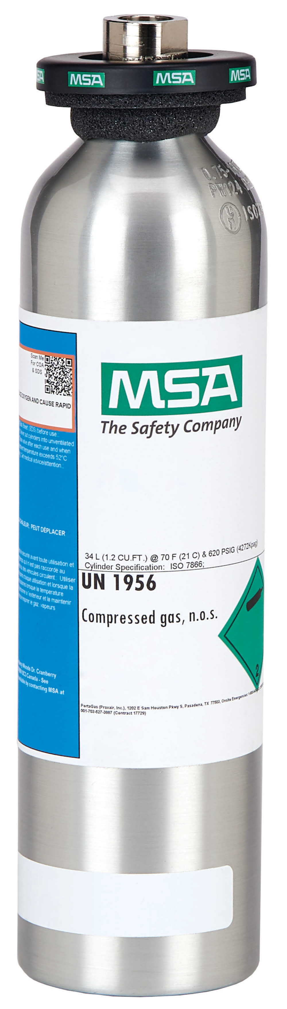 MSA Safety Calibration Gas Cylinder