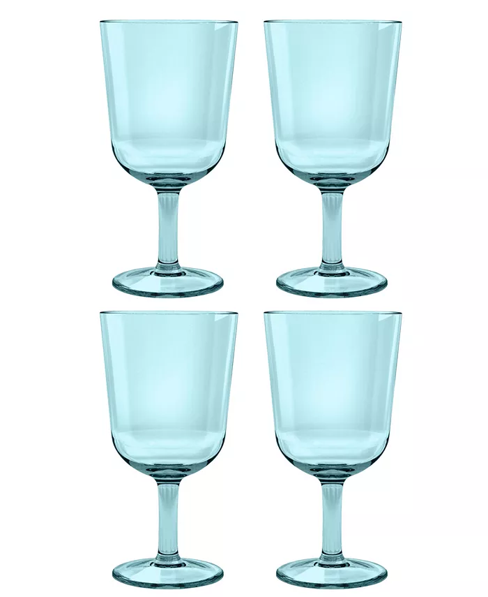 TarHong Simple Wine Glass Aqua 16 oz. Premium Plastic Set of 6