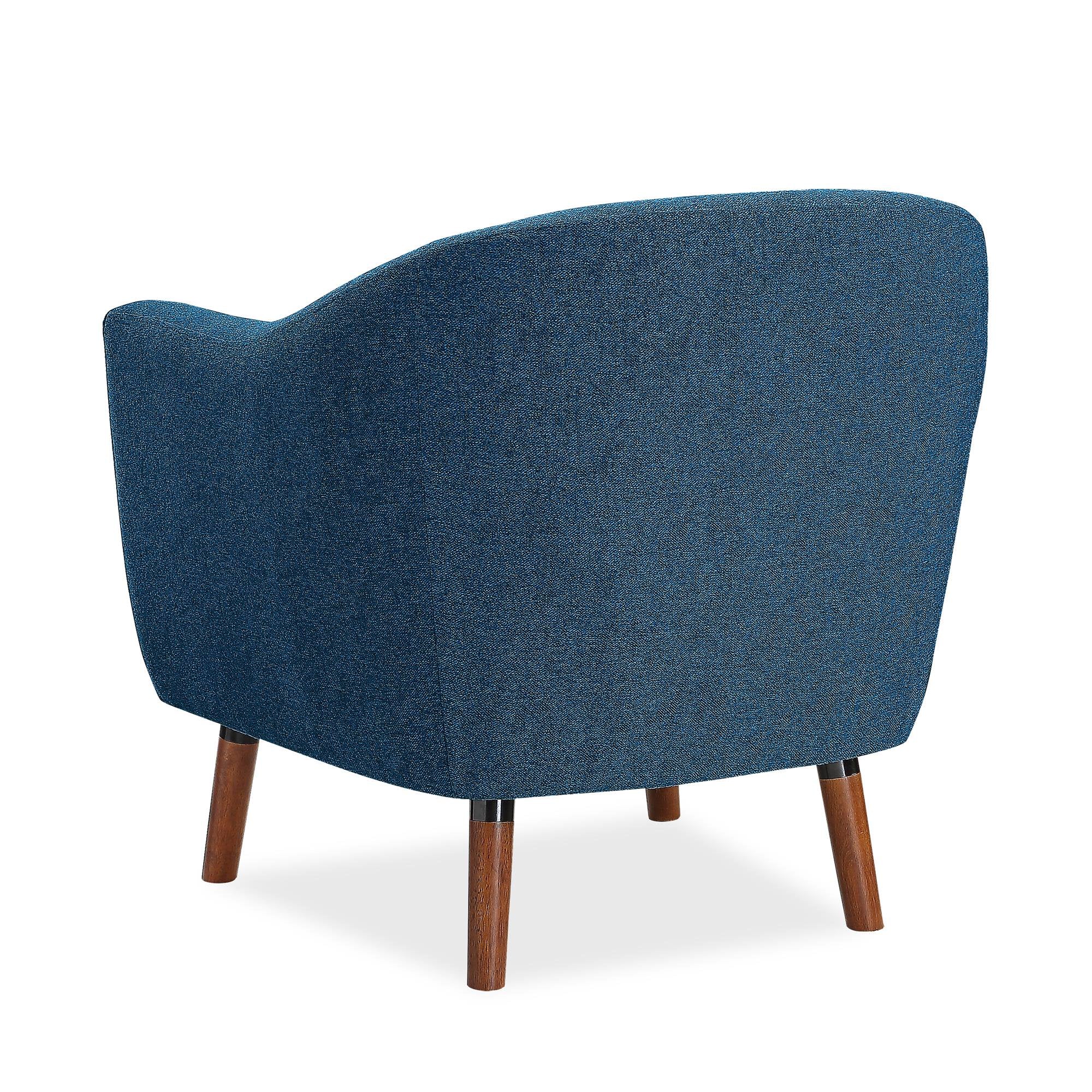 Queer Eye Brie Accent Chair, Living Room and Bedroom Furniture, Blue Linen