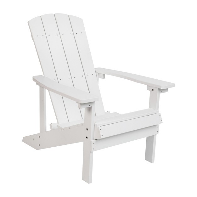 Merrick Lane Set Of 2 All weather Adirondack Patio Chairs With Matching Side Table