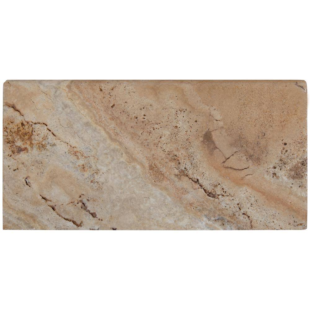 MSI Porcini Gold 2 in. x 12 in. x 24 in. Travertine Pool Coping (15 Pieces30 Sq. Ft.Pallet) LCOPTPOR1224HUP