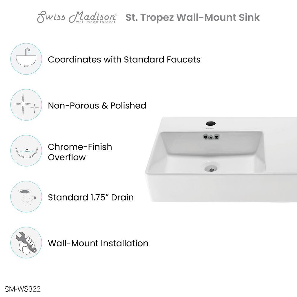 Swiss Madison St. Tropez Vessel Sink in Glossy White SM-WS322