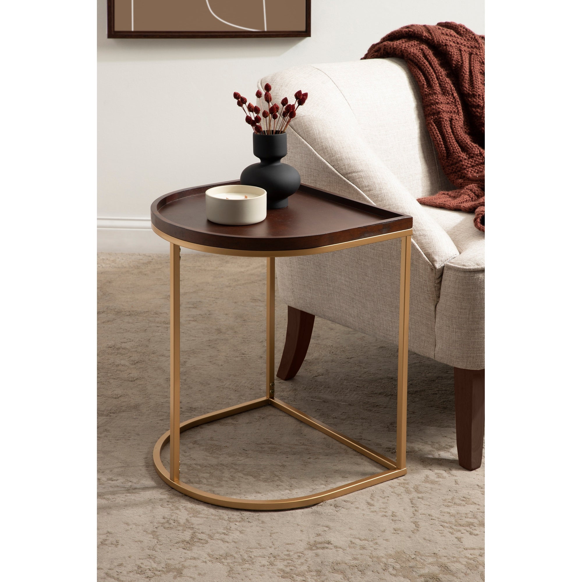 Kate and Laurel Dorrah Half-Circle Side Table