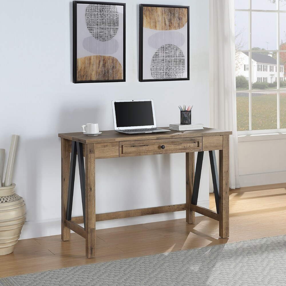 Quinton Writing Desk with Drawer in Salvage Oak