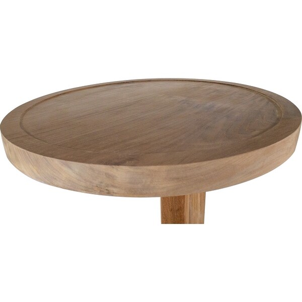 Nordic Style Natural Teak C Shaped Side Table