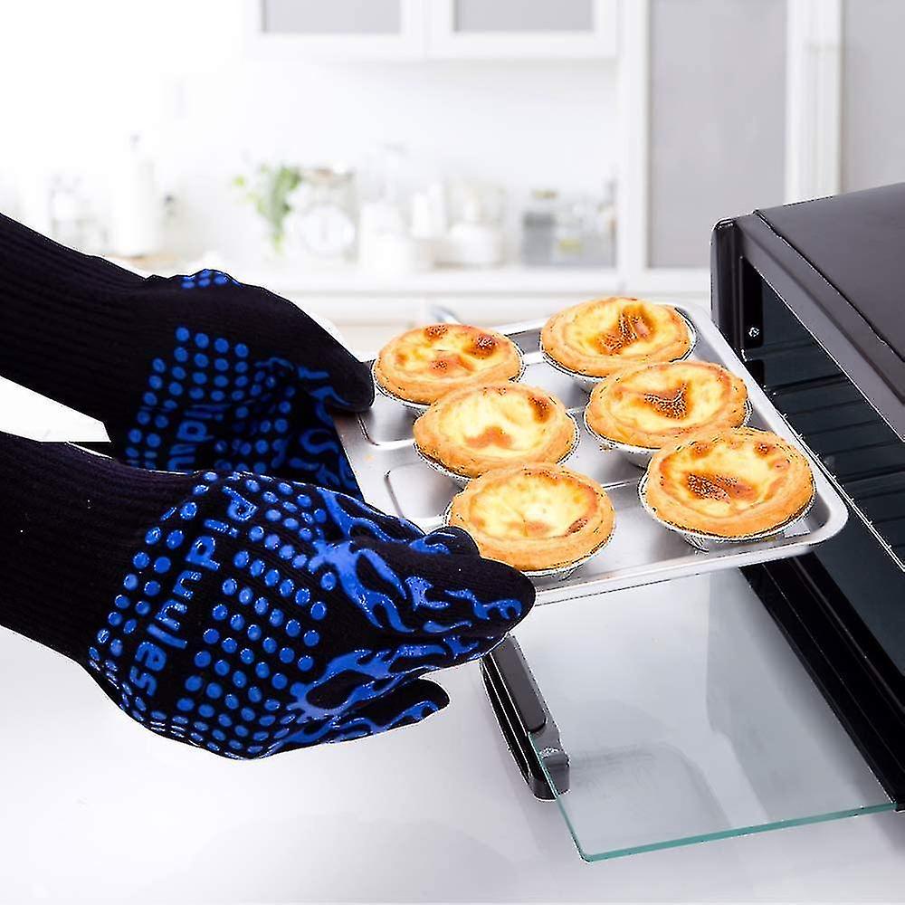 Bbq Tool 35cm 1472f Heat Resistant Non-slip Grill Glove With Elastic Cuff For Frying， Bbq， Cooking，