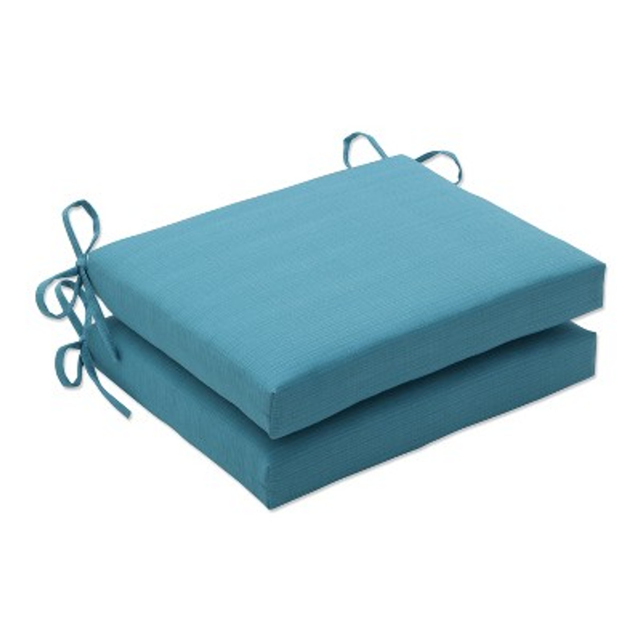 16x18.5x3 Forsyth Outdoor 2-Piece Square Seat Cushion Set Turquoise - Pillow Perfect