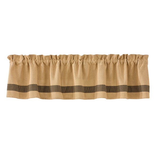 Burlap amp Check Valance Black