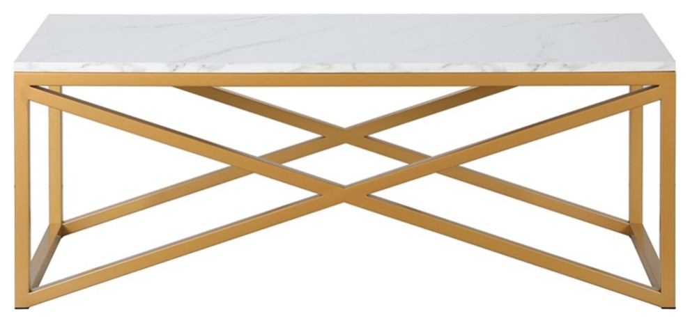 Henn ampHart 46 quotGold Coffee Table   Contemporary   Coffee Tables   by Homesquare  Houzz