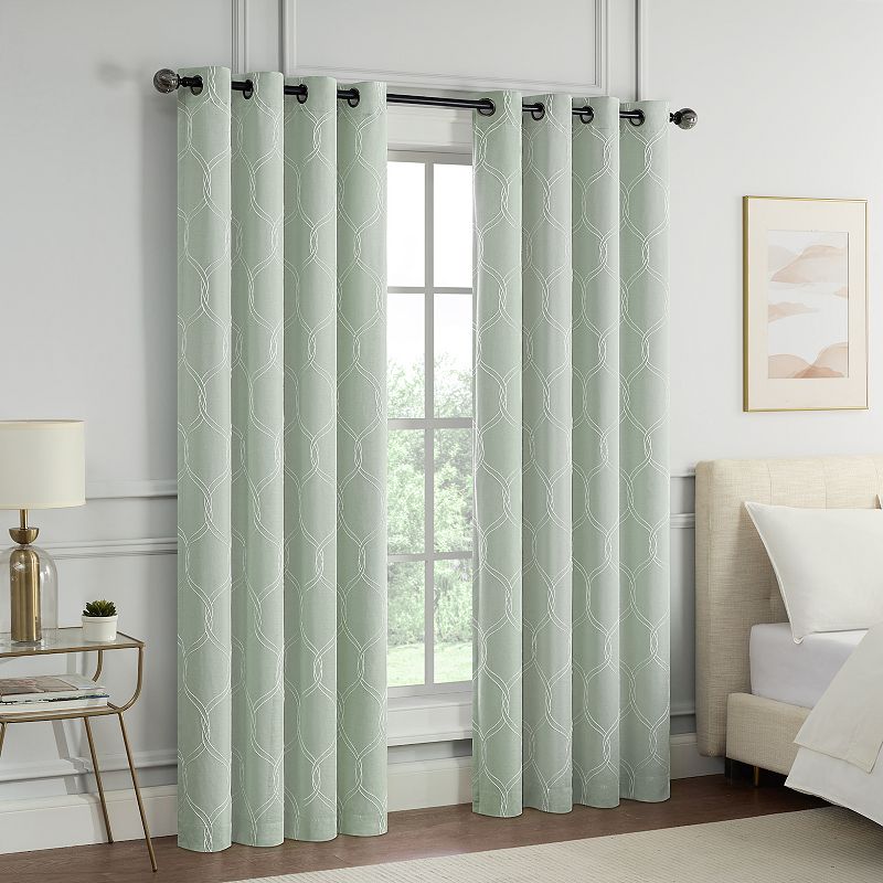 eclipse Magnitech Cambridge 100% Blackout 2-Window Curtain Panels