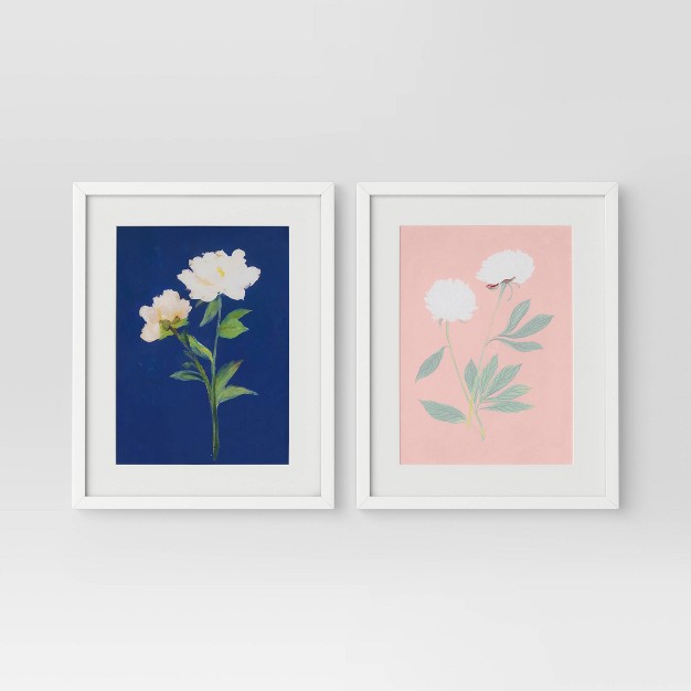 X 20 quot x27 pink And Blue x27 Floral Framed Posters