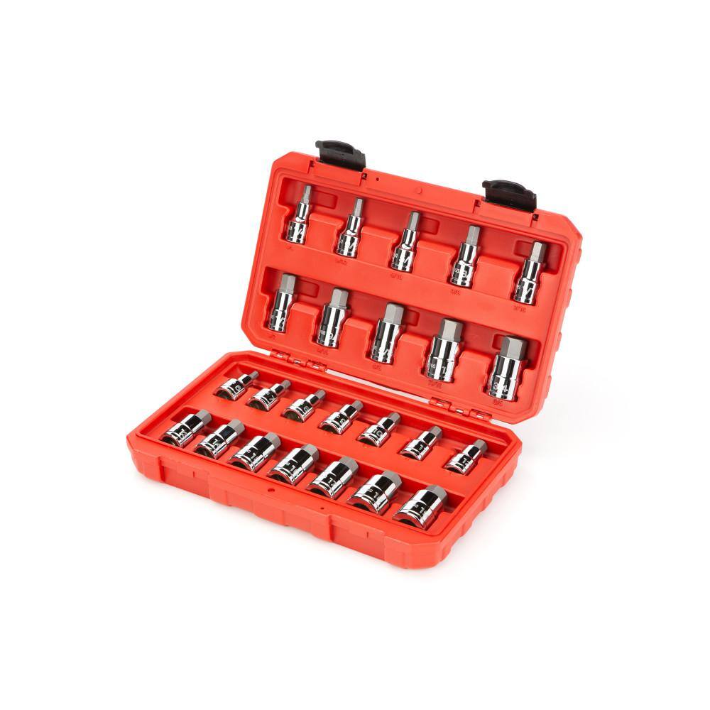 TEKTON 12 in. Drive Hex Bit Socket Set (24-Piece) SHB92301