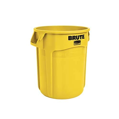 Yellow Heavy-Duty Trash/Garbage Can, (Pack of 6)