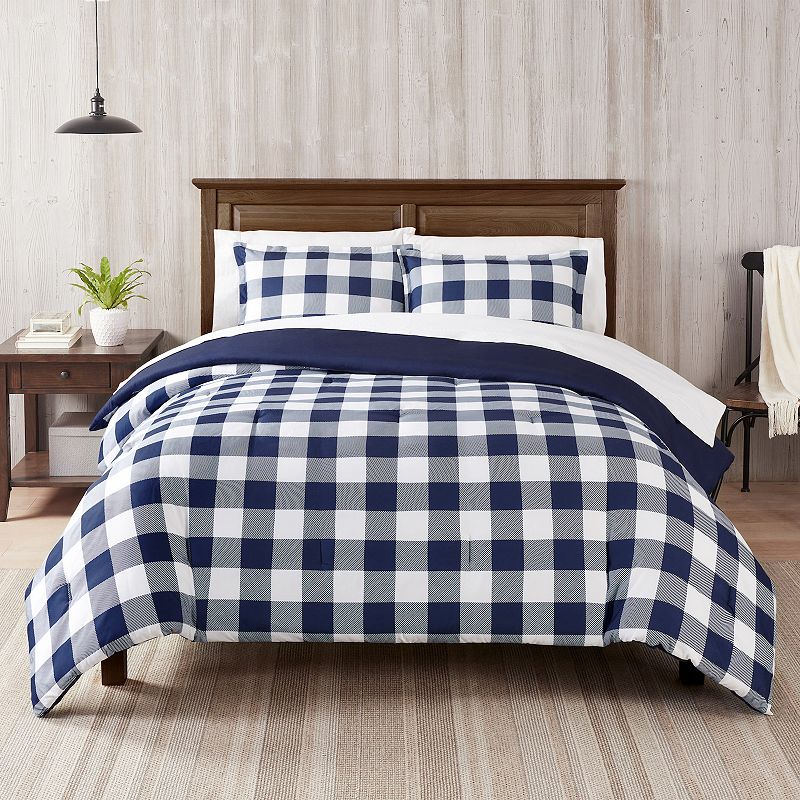 Serta? Simply Clean Alex Buffalo Check Plaid Antimicrobial Comforter Set with Sheets