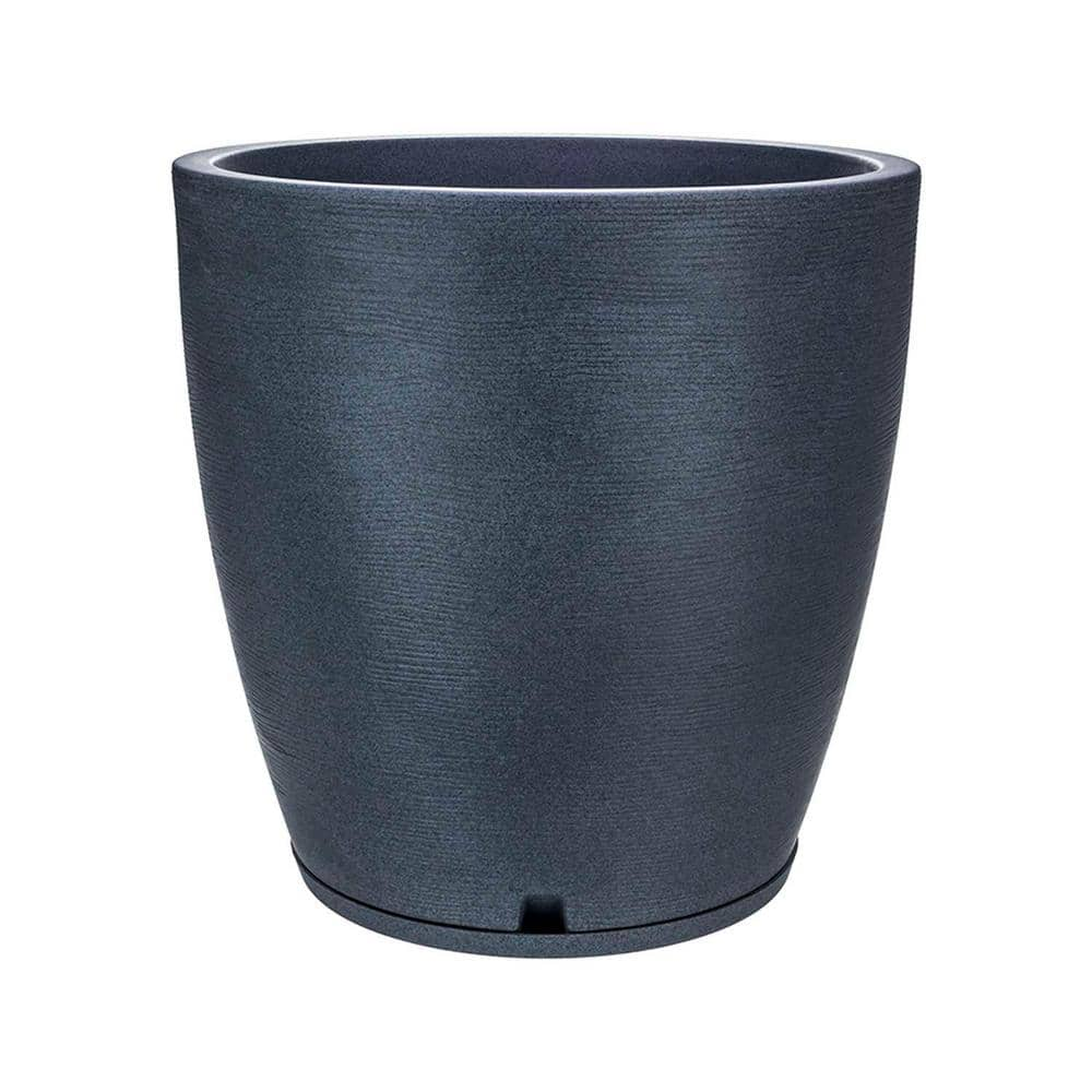 FLORIDIS Amsterdan X-Large Dark Grey Plastic Resin Indoor and Outdoor Planter Bowl 10.16.0375