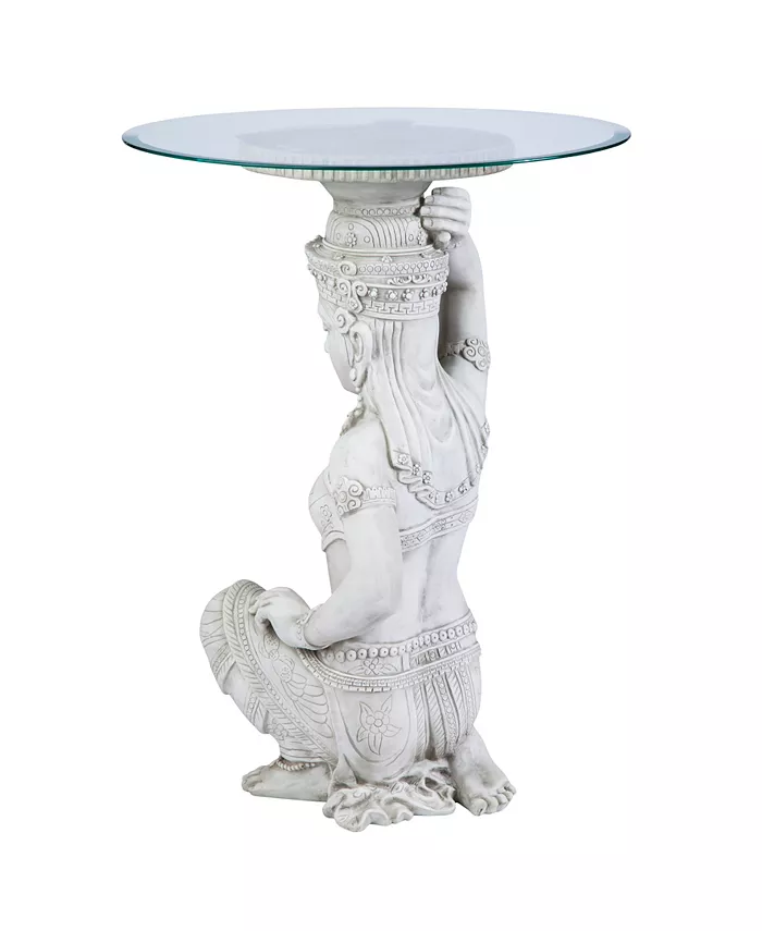 Design Toscano Thai Teppanom Beautiful Being Glass -Topped Asian Decor Table