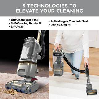 Shark Rotator Lift-Away ADV Bagless Corded Upright Vacuum with DuoClean PowerFins and Self-Cleaning Brushroll in Gray - LA502 LA502