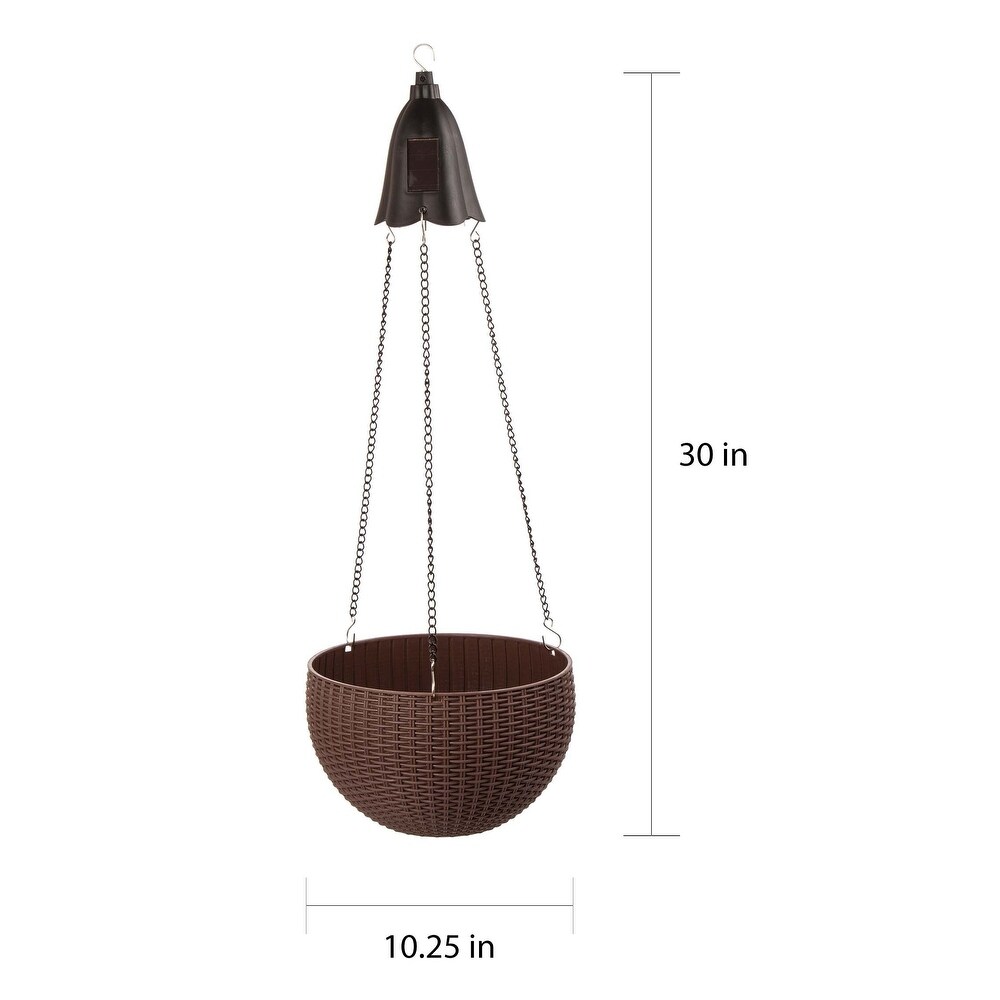 Baimuru 30 inch Height Solar Lighted Hanging Plastic Planter by Havenside Home