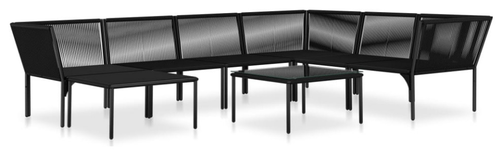 vidaXL Patio Lounge Set Patio Furniture Set Table and Chair 6 Piece Black PVC   Tropical   Outdoor Sofas   by vidaXL LLC  Houzz