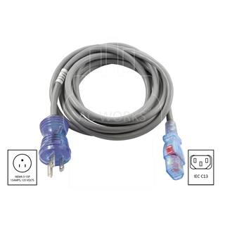 AC WORKS AC Connectors 10 ft. 183 10 Amp Medical Grade Power Cord with Locking IEC C13 MD115-AL