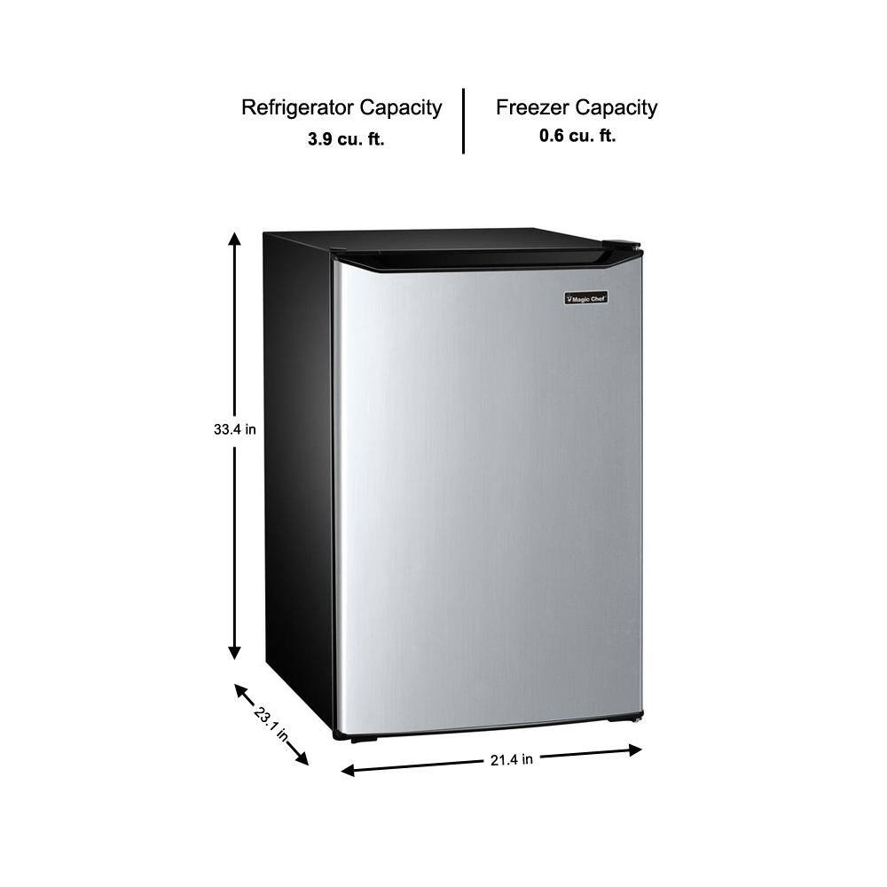 Magic Chef 4.5 cu. ft. Mini Fridge with True Freezer in Stainless Look HMTR450SE