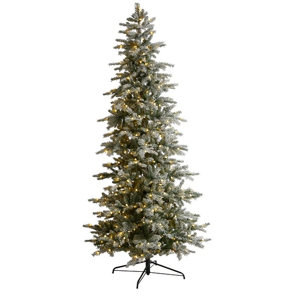 8.5' Slim Flocked Nova Scotia Spruce Christmas Tree