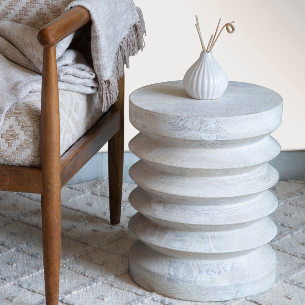 Owen Solid Wood Accent Table   Farmhouse   Side Tables And End Tables   by HOME ACCENTS  Houzz