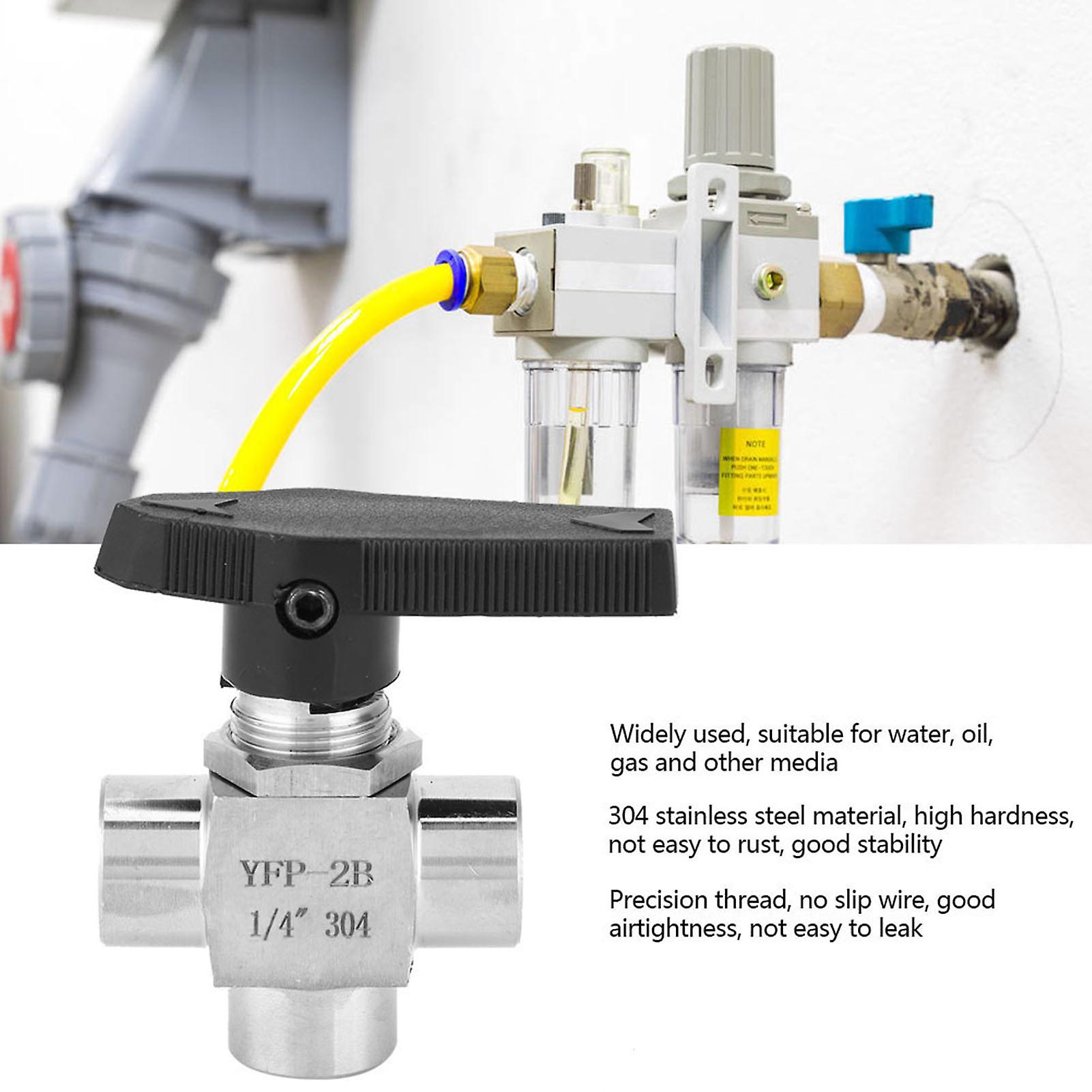 3 Way Ball Valve Bspp Female Thread Stainless Steel Valve For Water Pipe Flow Controlbspp 1/4in