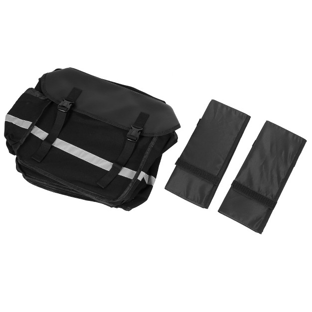 Unique Bargains Waterproof Nylon Cycling Luggage Motorcycle Saddlebag Side Tool Bags Black 1pair