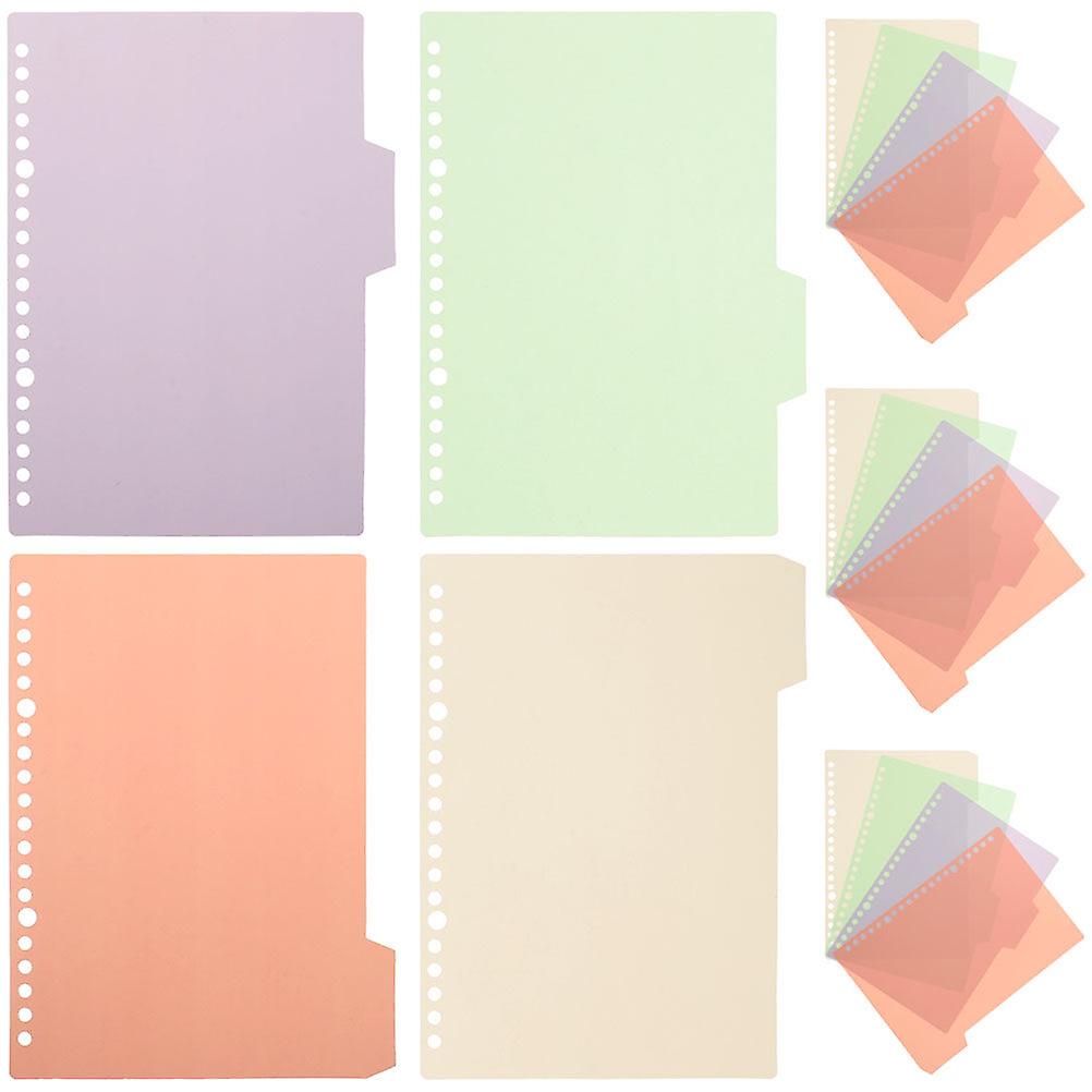 12 Sets Of Plastic Binder Dividers Notepad Binder Dividers Tabs Loose-leaf Page Markers