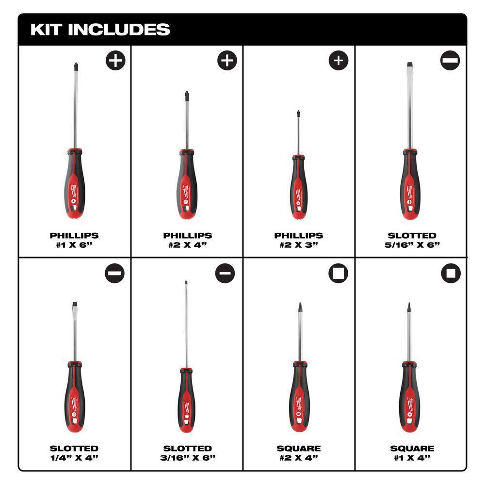 MW Screwdriver Set with FASTBACK Utility Knifes (10-Piece) 48-22-2718-48-22-1503