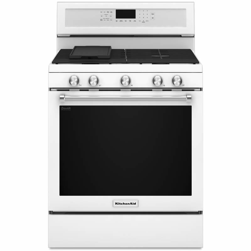 KitchenAid 30-inch Slide-In Gas Range KFGG500EWH