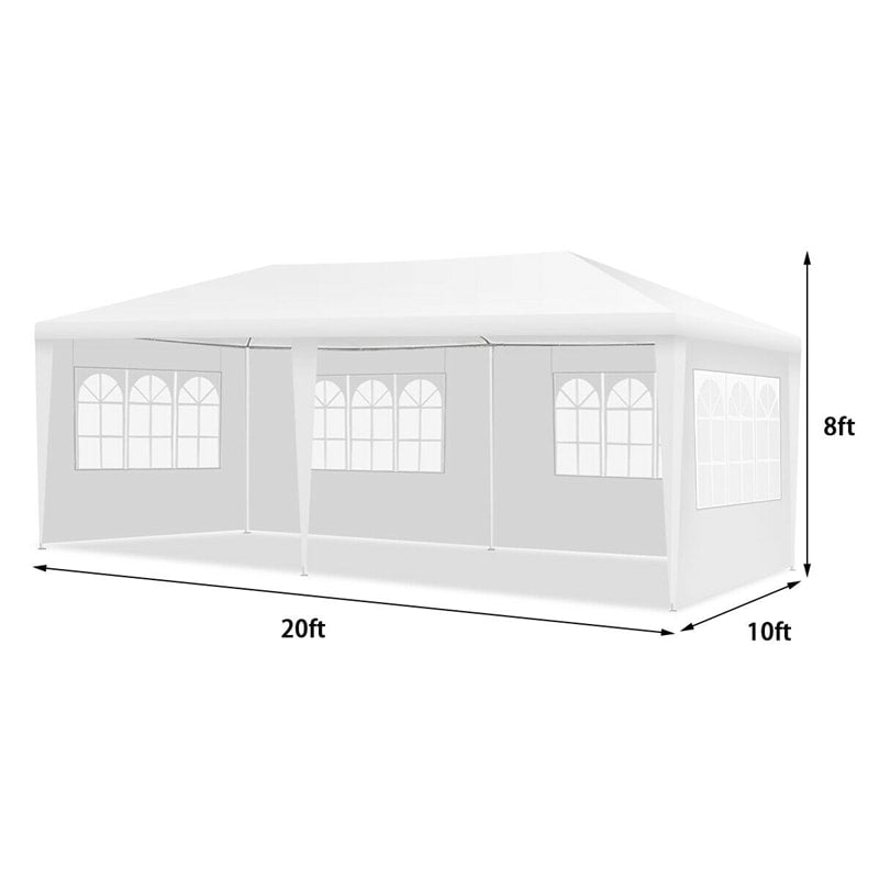 10 x 20 FT Outdoor Gazebo Canopy Tent Party Wedding Event Tent with 4 Removable Sidewalls & Carry Bag