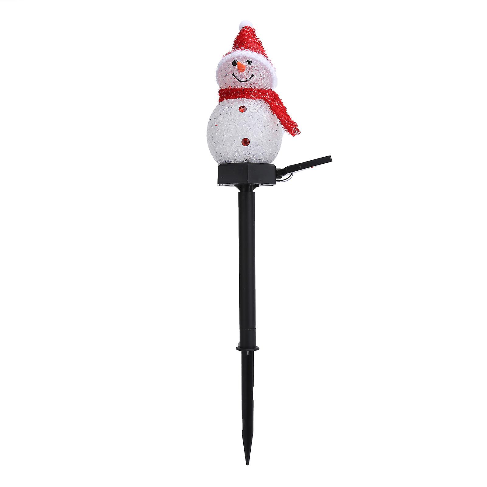 Snowman Led Lamp Landscape Garden Solar Lawn Christmas Cartoon Decorative Pathway Lightred