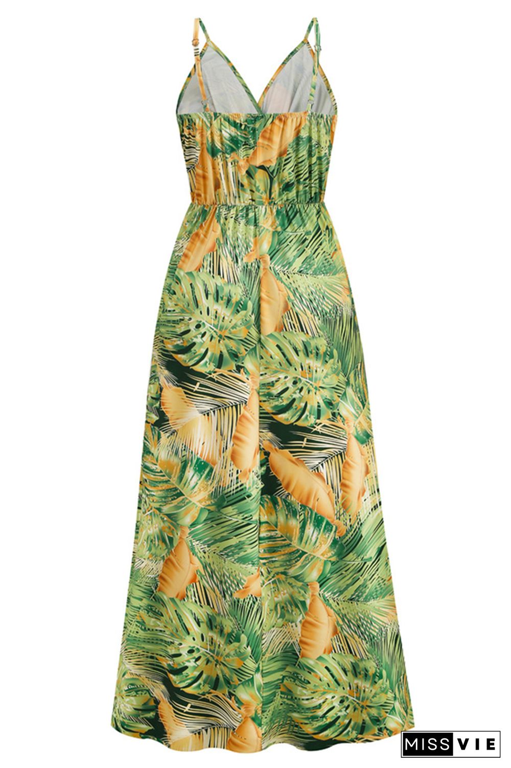 Wrap V Neck Abstract Print Cami Maxi Dress