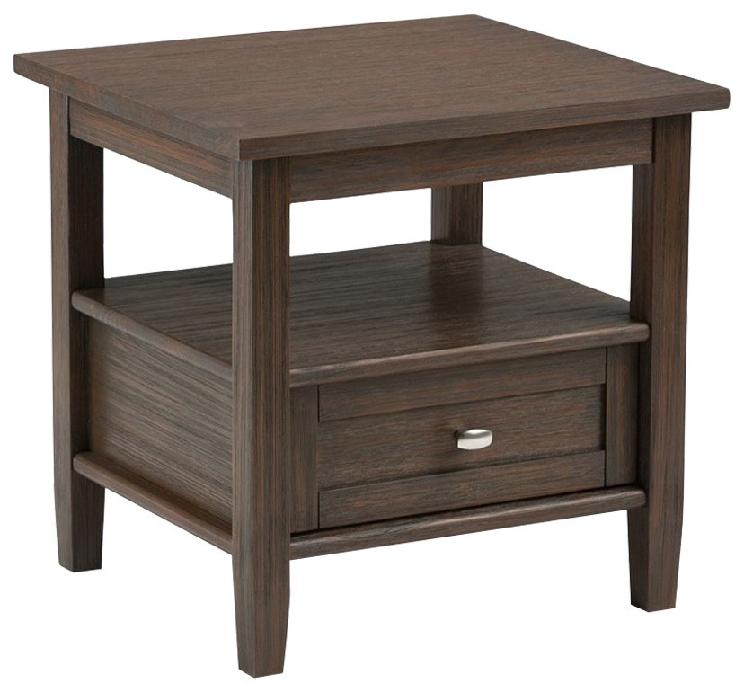 Atlin Designs End Table in Farmhouse Brown   Transitional   Side Tables And End Tables   by Homesquare  Houzz