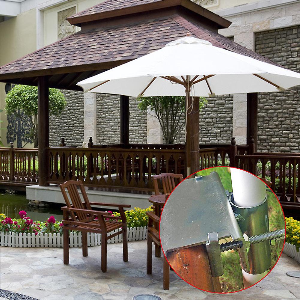 Sun Umbrella Holder Fixer Balcony Rain Umbrella Holder Clamp Sun Umbrella Holder For Balcony Garden Silver