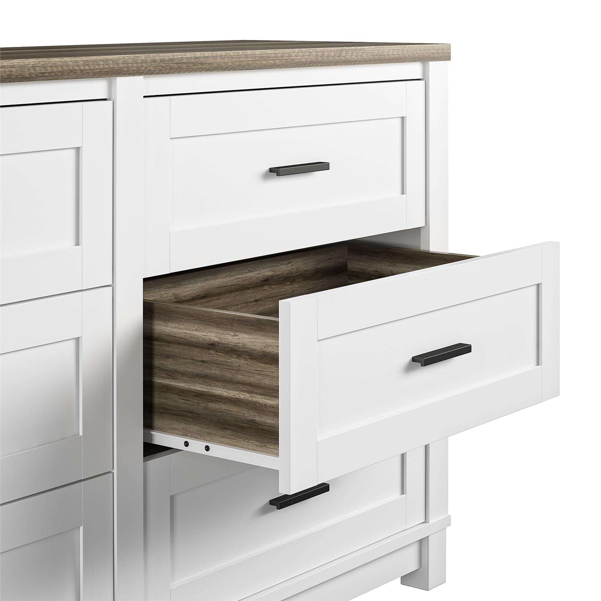 Ameriwood Home Bay Hills 6 Drawer Dresser, White