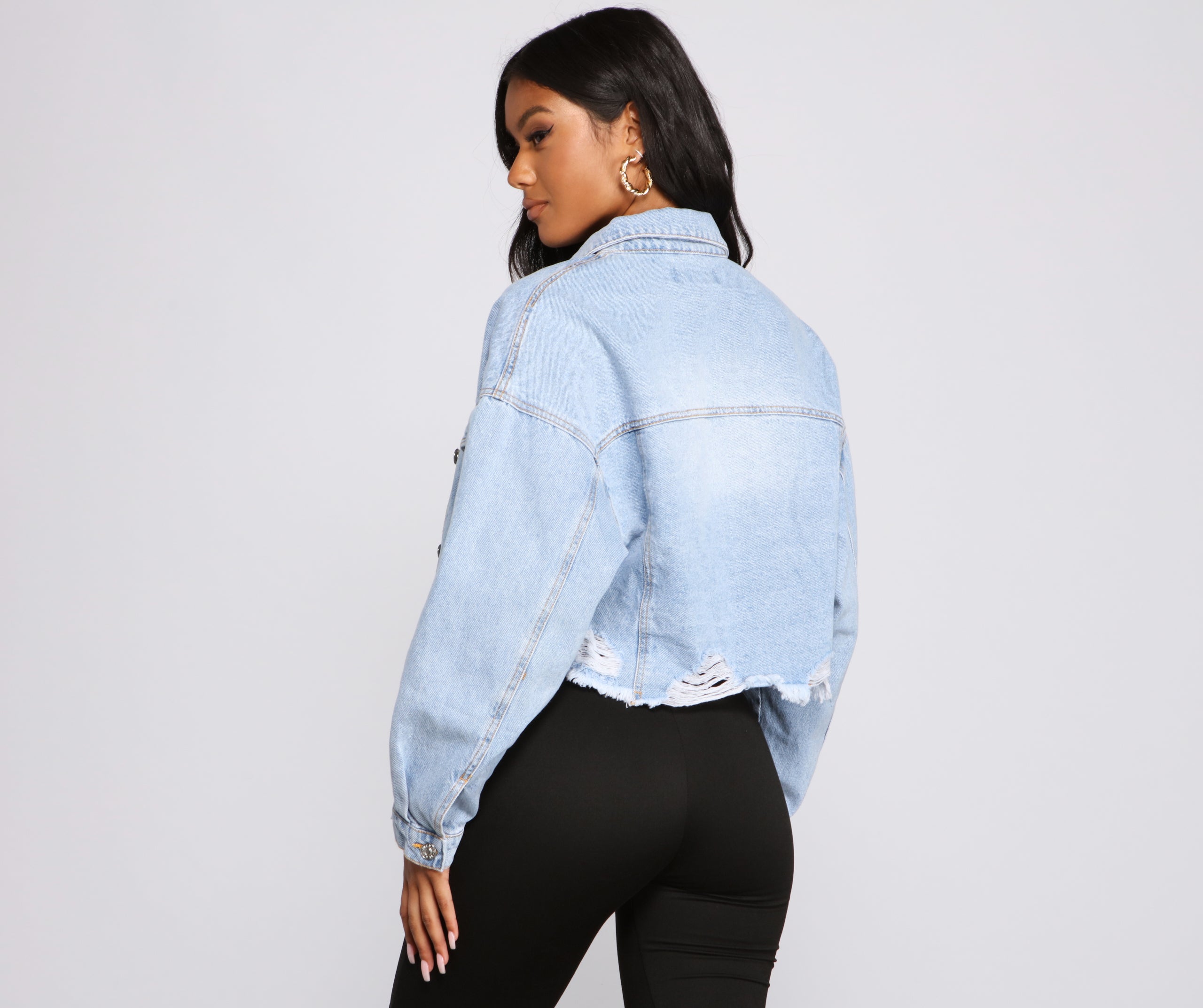 Diva Glam Destructed Denim Jacket