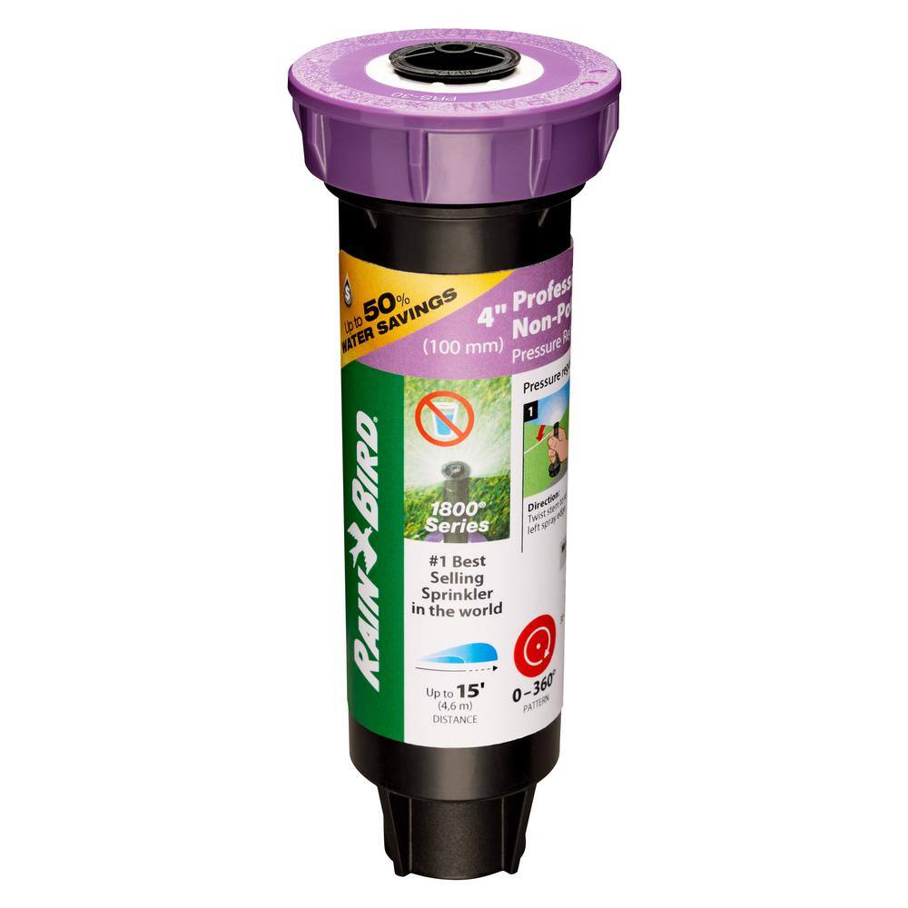 Rain Bird 4 in. Pop-Up Adjustable Pattern Non-potable PRS Sprinkler with Purple Cap 1804NPPRS