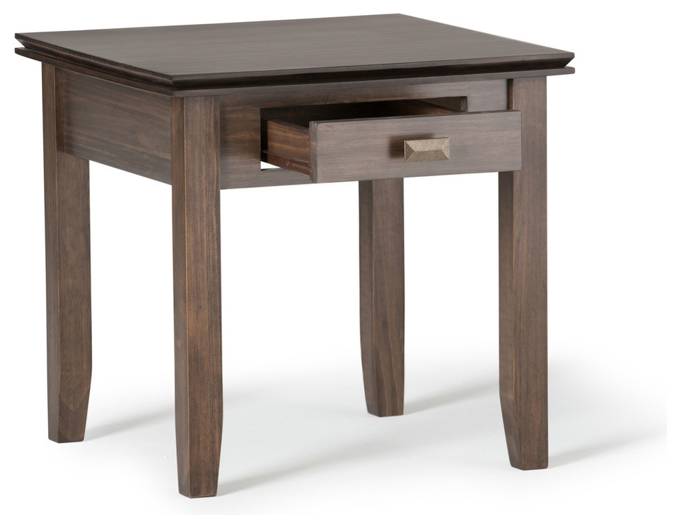 Solid Wood Square Contemporary End Side Table  21 quot  Transitional   Side Tables And End Tables   by Simpli Home Ltd.  Houzz