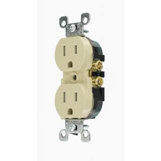 Leviton 15 Amp Tamper Resistant Duplex Outlet Ivory T5320-I