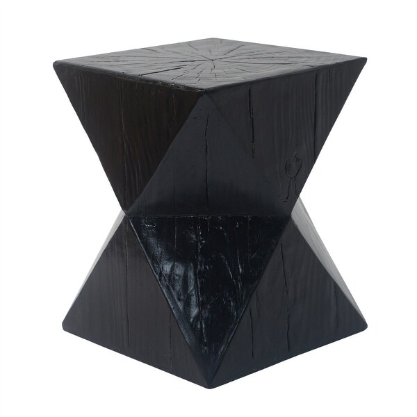 Prismatic Grain Indoor Outdoor Black Lightweight Concrete Side Table