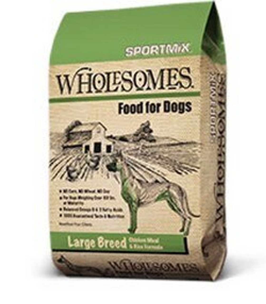 SPORTMiX Wholesomes Large Breed with Chicken Meal and Rice Formula Adult Dry Dog Food， 40 lbs