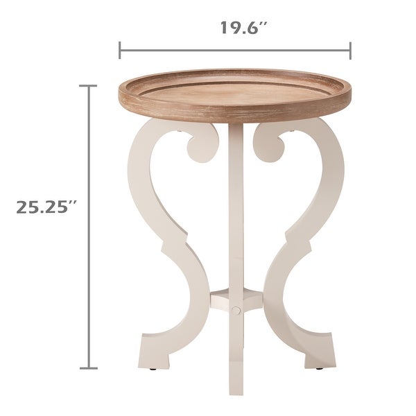 COZAYH 2-Pieces Rustic Farmhouse Tray Top End Table