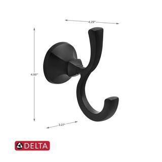 Delta Ashlyn Double Robe Hook in Matte Black 76435-BL